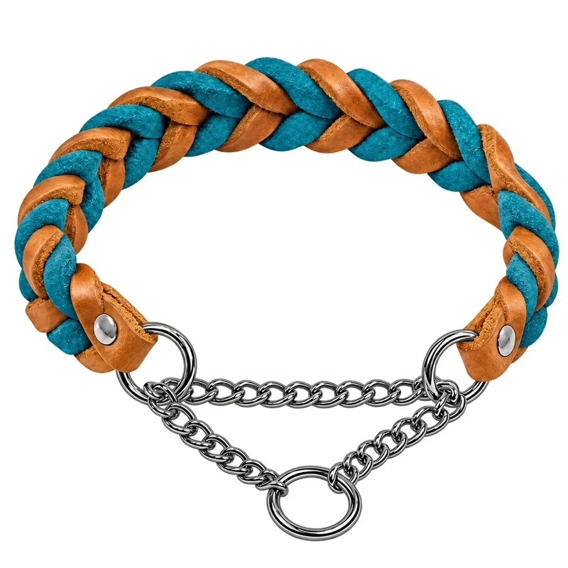 Bellepet Fettleder-Halsband „Braidy bicolor“ geflochten – Kette