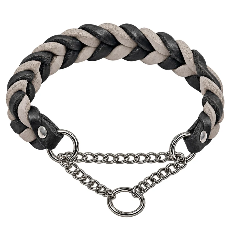 Bellepet Fettleder-Halsband „Braidy bicolor“ geflochten – Kette