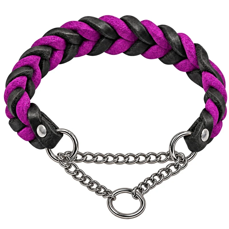 Bellepet Fettleder-Halsband „Braidy bicolor“ geflochten – Kette
