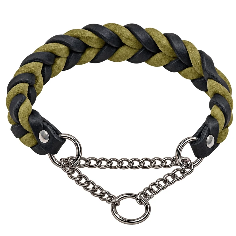 Bellepet Fettleder-Halsband „Braidy bicolor“ geflochten – Kette