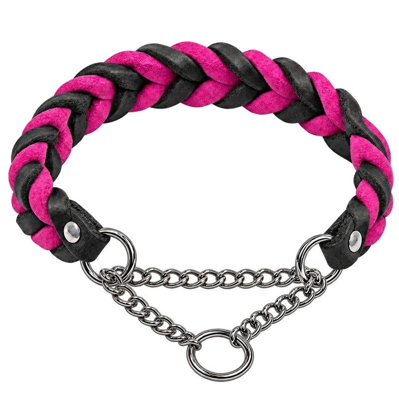 Bellepet Fettleder-Halsband „Braidy bicolor“ geflochten – Kette