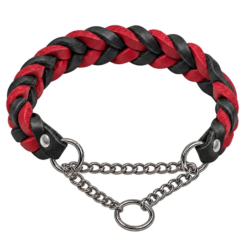 Bellepet Fettleder-Halsband „Braidy bicolor“ geflochten – Kette