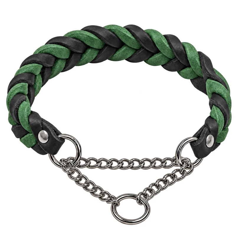 Bellepet Fettleder-Halsband „Braidy bicolor“ geflochten – Kette