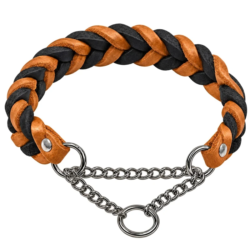 Bellepet Fettleder-Halsband „Braidy bicolor“ geflochten – Kette