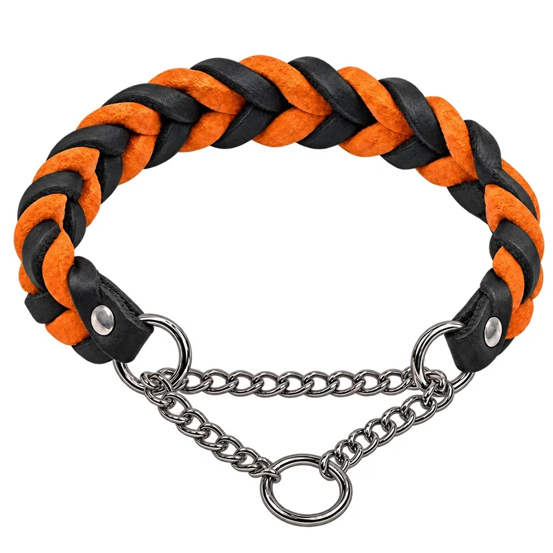 Bellepet Fettleder-Halsband „Braidy bicolor“ geflochten – Kette