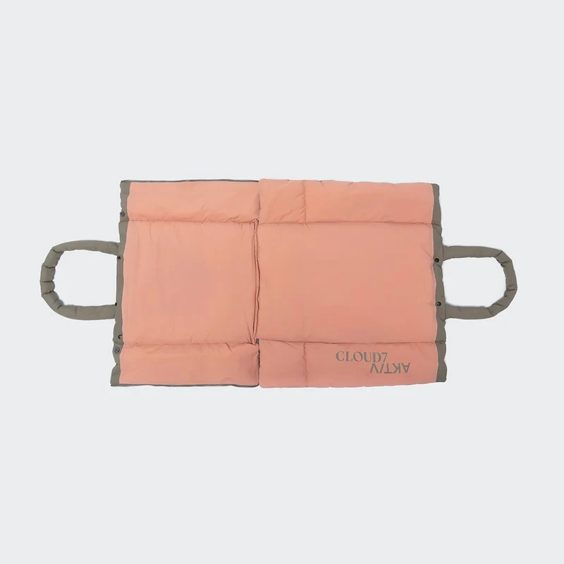 Hundereisebett & Tote Bag AKTIV Puffer Khaki/Peach