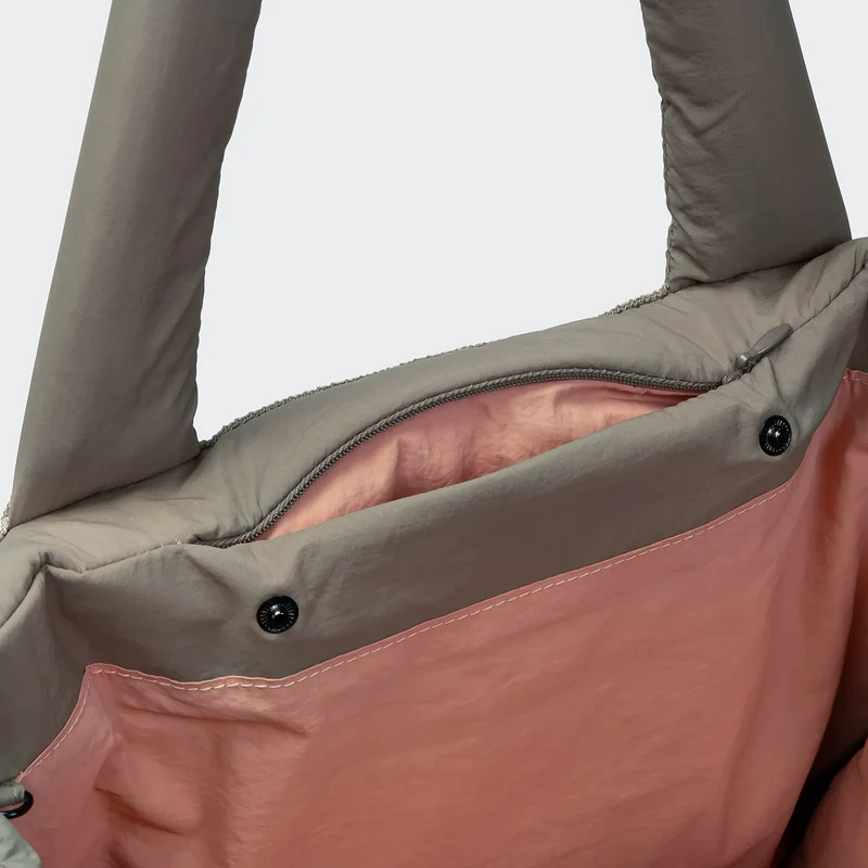 Hundereisebett & Tote Bag AKTIV Puffer Khaki/Peach