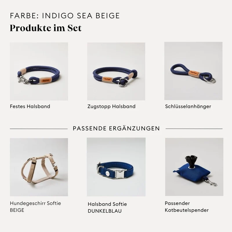 Festes Halsband Indigo Sea BEIGE