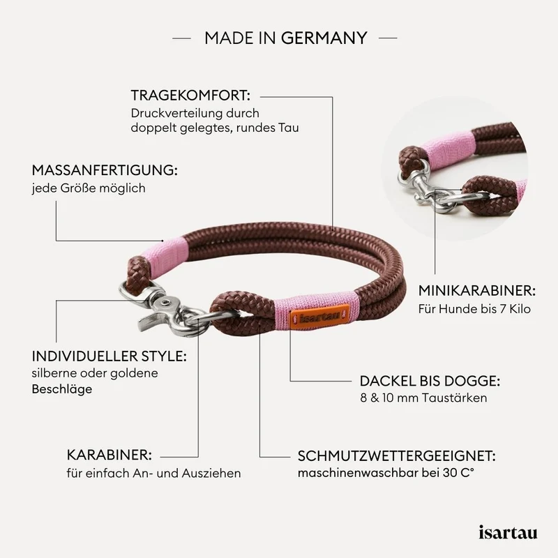 Festes Halsband Classy Chestnut ROSE