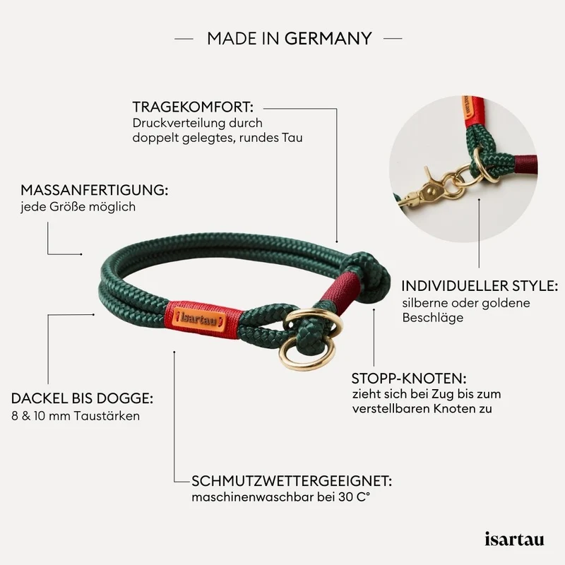 Zugstopp-Halsband Evergreen ROT-BURGUNDER