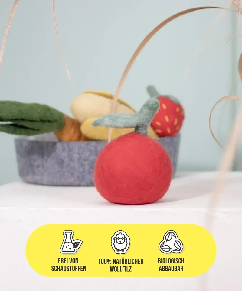 BUDDY. Hundespielzeug aus Wollfilz "Apfel"
