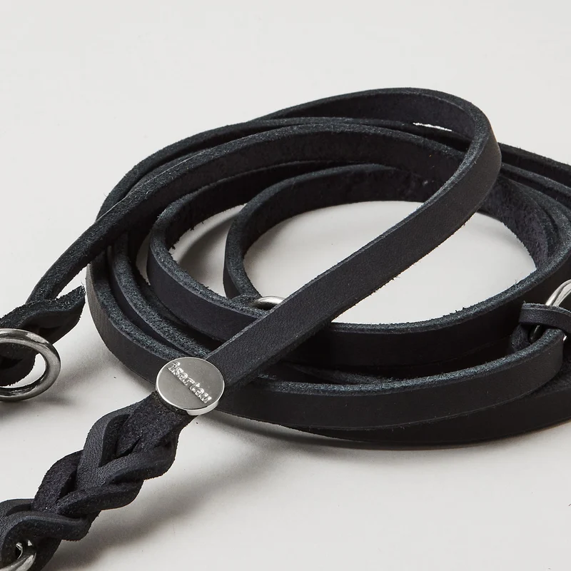 Lederleine PURE 250 cm, SCHWARZ (Umhängeleine)