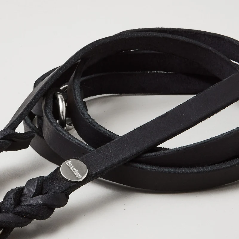 Lederleine PURE 250 cm, SCHWARZ (Umhängeleine)
