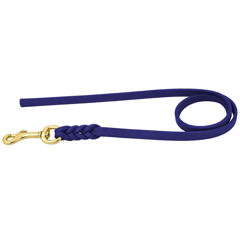 Bellepet Fettlederleine ohne Handschlaufe – Messing