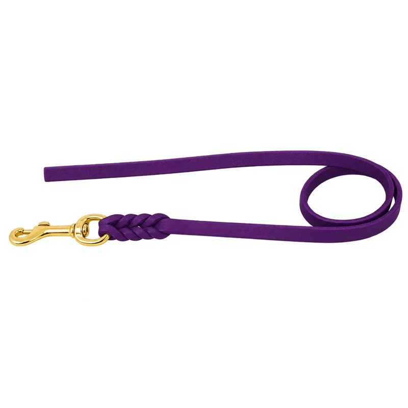 Bellepet Fettlederleine ohne Handschlaufe – Messing