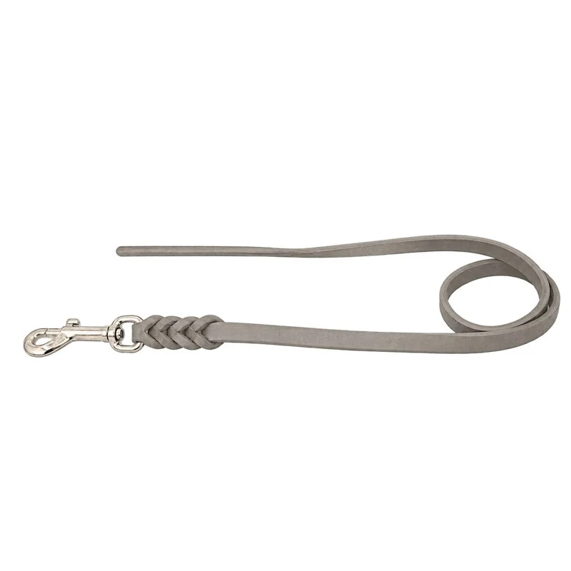 Bellepet Fettlederleine ohne Handschlaufe – Chrom