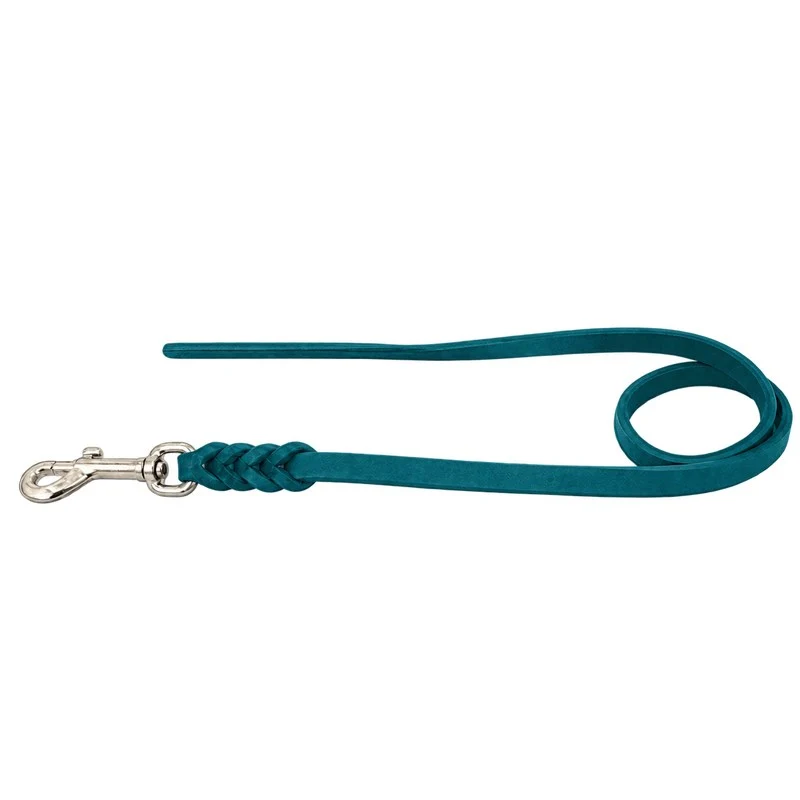 Bellepet Fettlederleine ohne Handschlaufe – Chrom