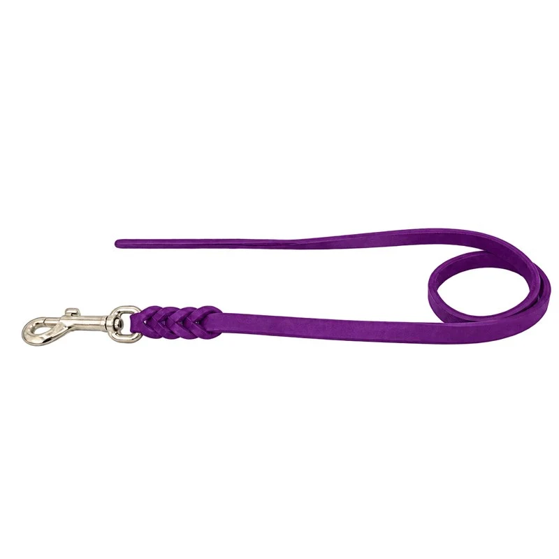 Bellepet Fettlederleine ohne Handschlaufe – Chrom