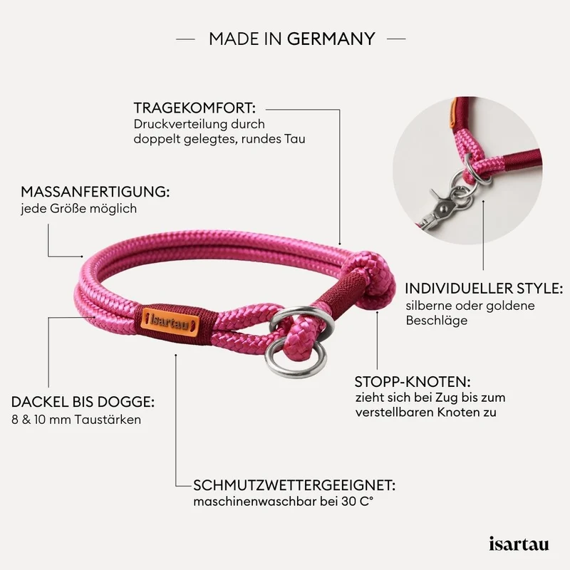 Zugstopp-Halsband Viva Magenta BURGUNDER
