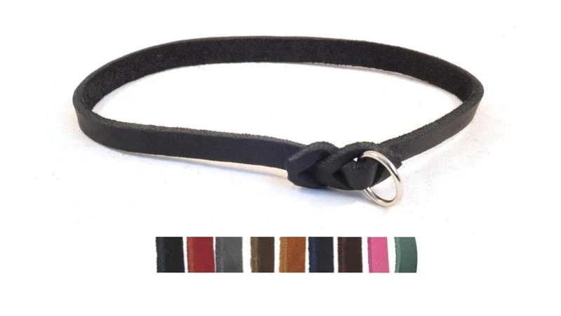 Bellepet leichtes Halsband aus Fettleder – Chrom