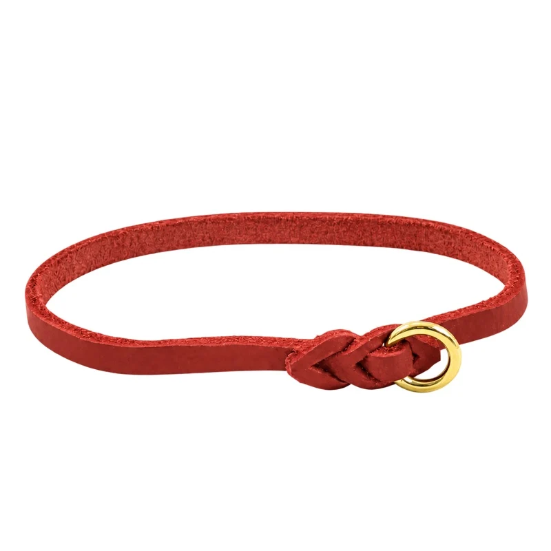 Bellepet leichtes Halsband aus Fettleder – Chrom