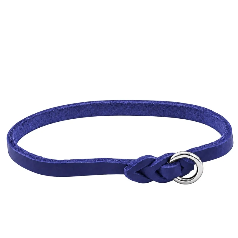 Bellepet leichtes Halsband aus Fettleder – Chrom