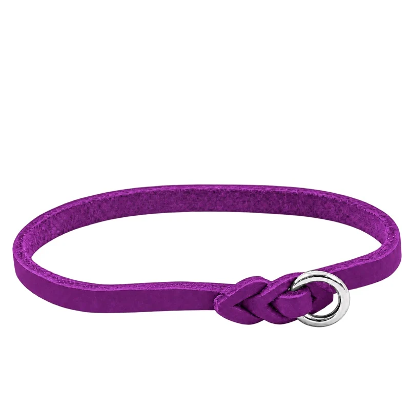 Bellepet leichtes Halsband aus Fettleder – Chrom