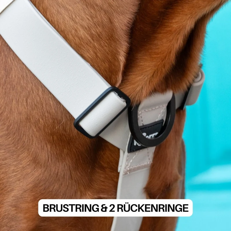 Y-Hundegeschirr WOOFLEX® 4fach-verstellbar mit Griff und Sicherheitsschnallen Desert Sand - wasserfest