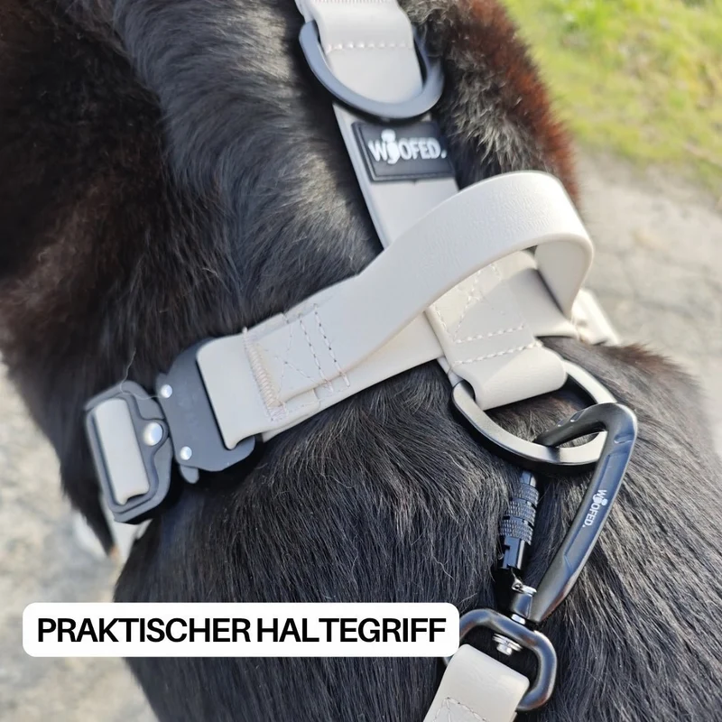 Y-Hundegeschirr WOOFLEX® 4fach-verstellbar mit Griff und Sicherheitsschnallen Desert Sand - wasserfest
