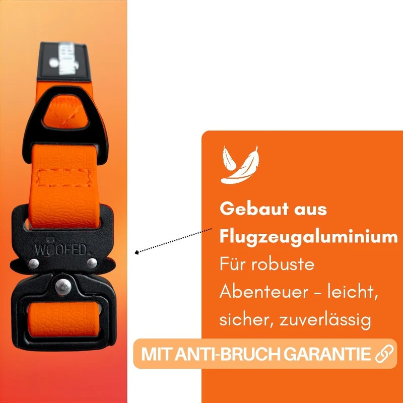 Halsband WOOFLEX® Tactical verstellbar ohne Griff Sunset Orange