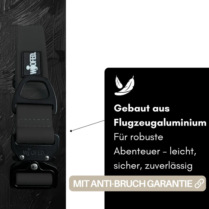 Halsband WOOFLEX® Tactical verstellbar ohne Griff Phantom Black