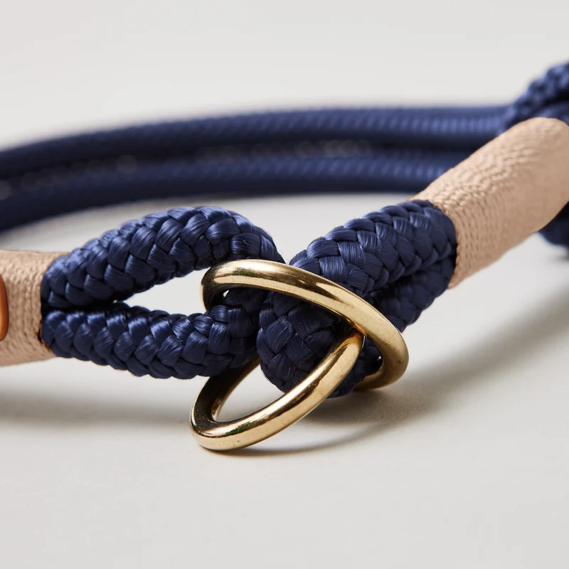 Zugstopp-Halsband Indigo Sea BEIGE
