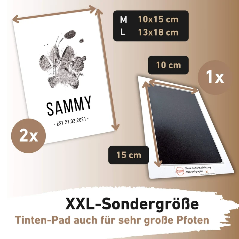 Pfotenabdruck mit Hundenamen | Verschiedene Designs