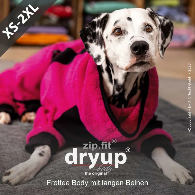 DRYUP BODY® Hundebademantel mit Beinen Pink