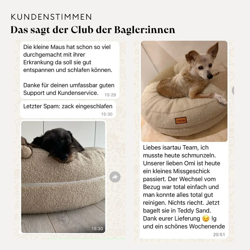 Hundebett rund, Bagelbettchen, Teddy SAND