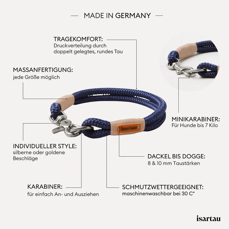 Festes Halsband Indigo Sea BEIGE