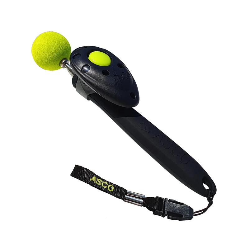 ASCO ClickStick - Target Stick mit abnehmbarem Premium Clicker - Target Stab für Hunde Katzen Clickertraining - Targetstick ausziehbar mit extra Klicker - Targetstab für Target-Training