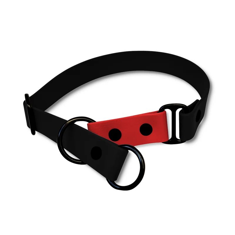 Zugstopp Halsband BioThane® Sports | Schwarz-Rot