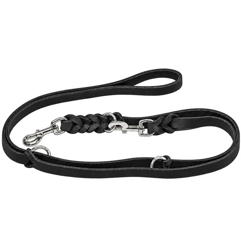 Bellepet Fettlederleine extra breit 2,40 m 3-fach verstellbar
