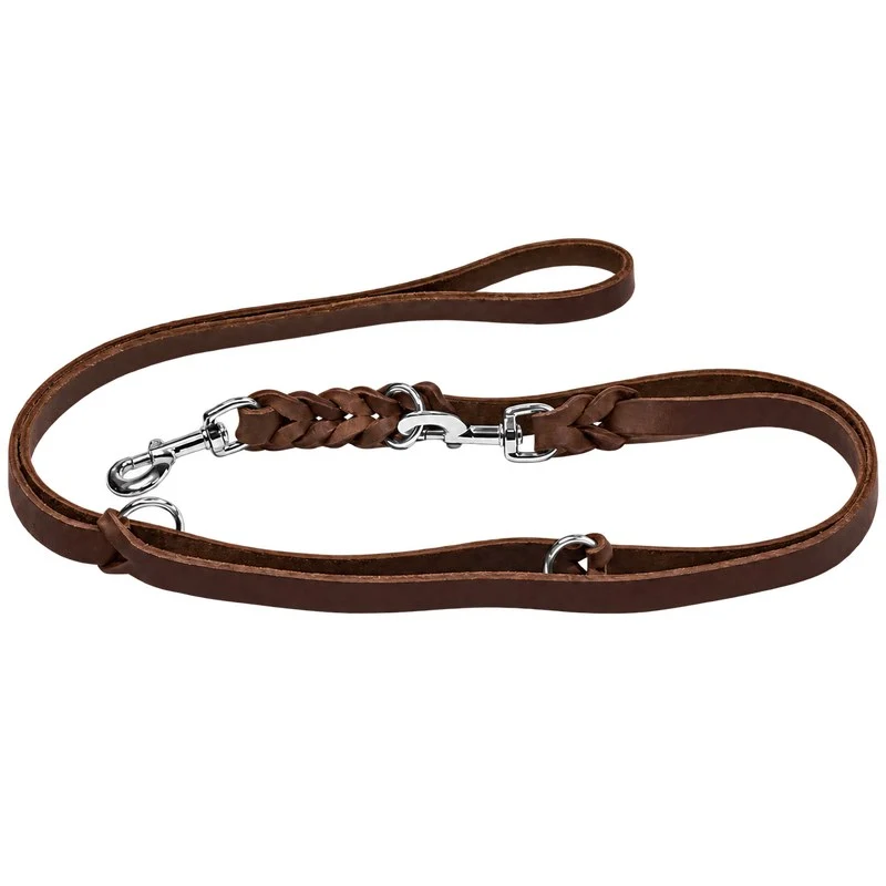 Bellepet Fettlederleine extra breit 2,40 m 3-fach verstellbar