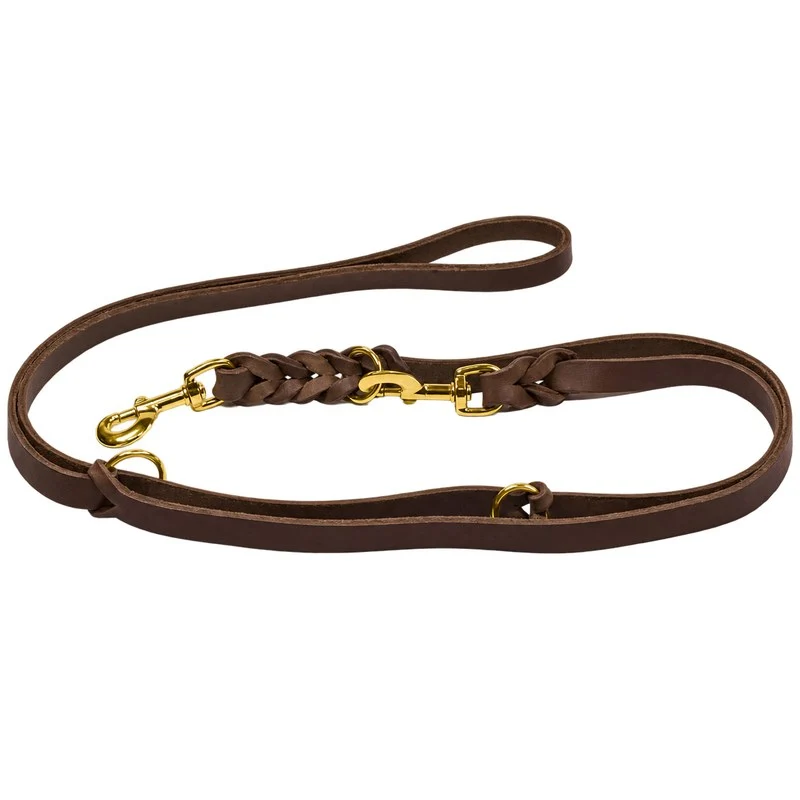 Bellepet Fettlederleine extra breit 2,40 m 3-fach verstellbar
