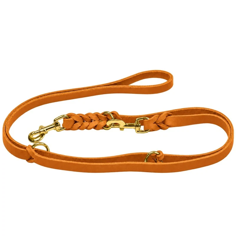 Bellepet Fettlederleine extra breit 2,40 m 3-fach verstellbar