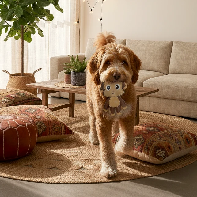 BUDDY. Hundespielzeug aus Leder "Affe"