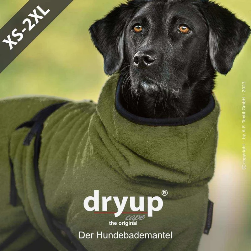 DRYUP CAPE® Hundebademantel Moos-Grün