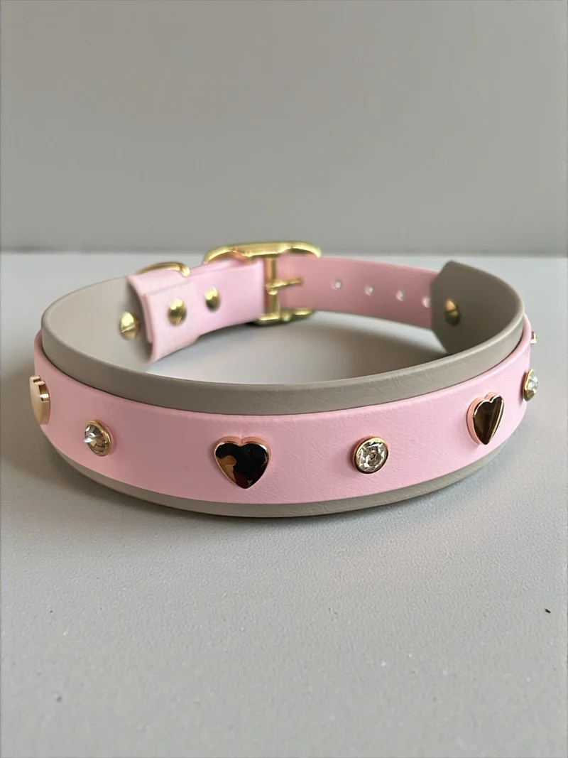 Hundehalsband BioThane® mit Herznieten