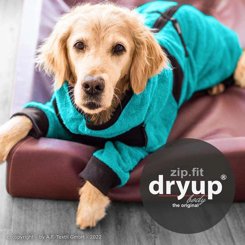 DRYUP BODY® Hundebademantel mit Beinen Petrol