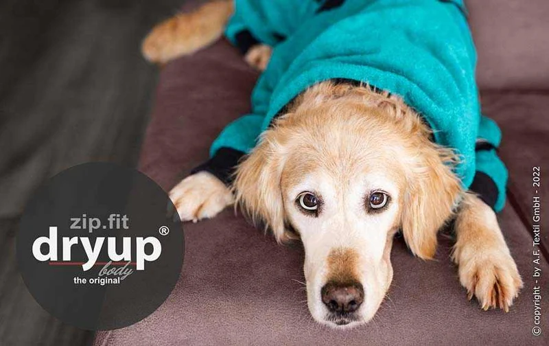 DRYUP BODY® Hundebademantel mit Beinen Petrol
