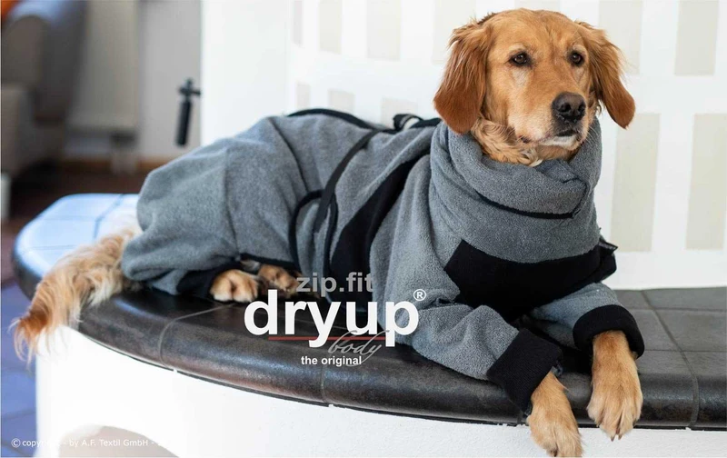 DRYUP BODY® Hundebademantel mit Beinen Grau