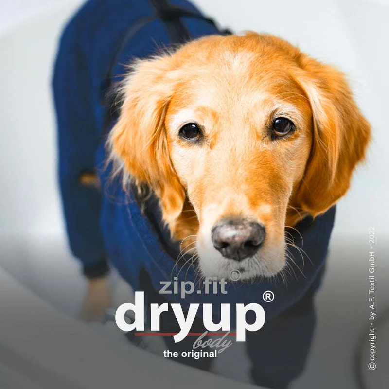 DRYUP BODY® Hundebademantel mit Beinen Blau
