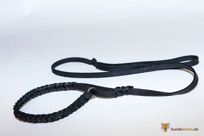 Bellepet Moxonleine / Retrieverleine / Schlupfleine aus Fettleder - Messing